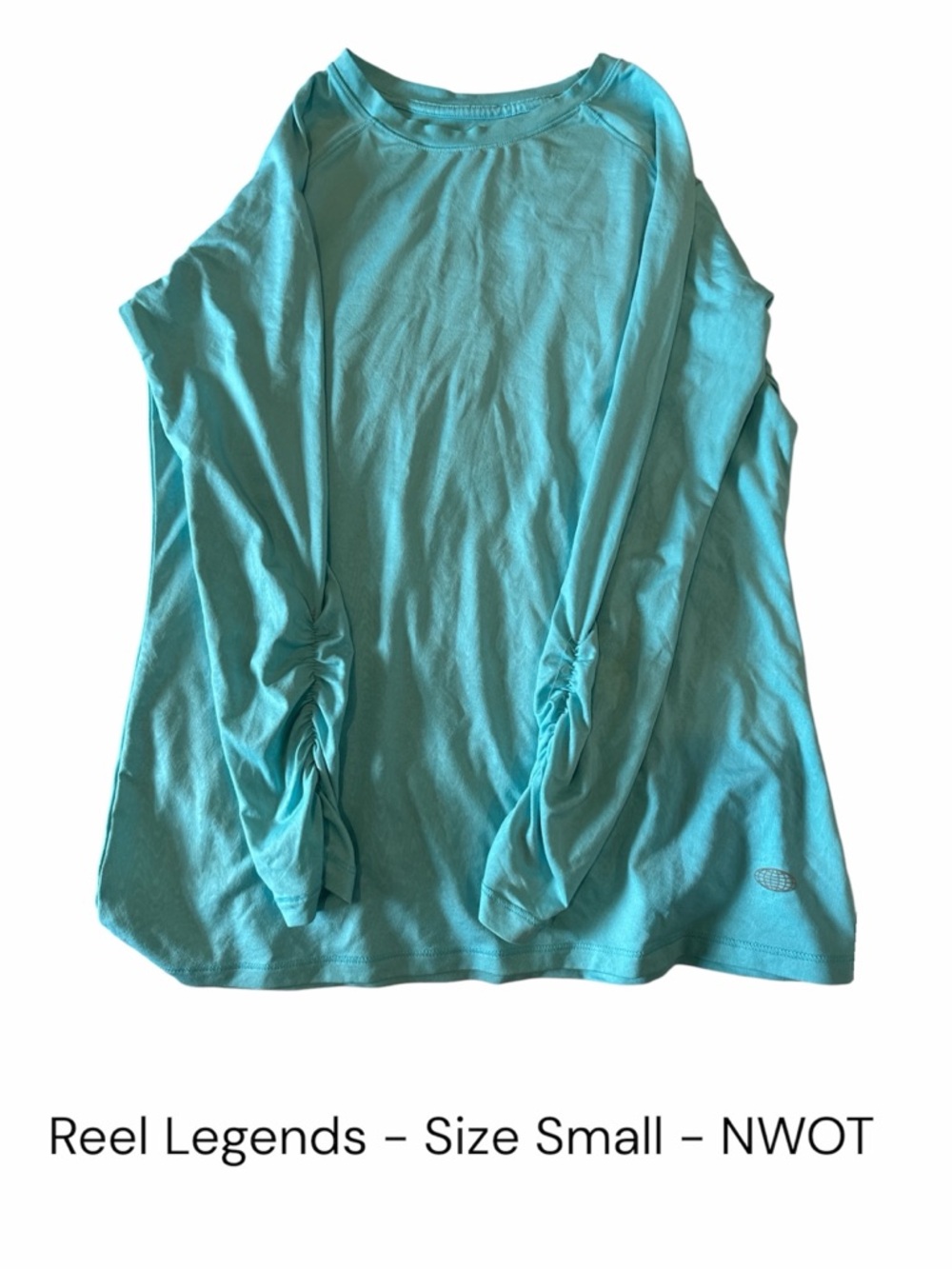 Reel Legends Women's Long Sleeve Tee in Aqua Blue - Size small